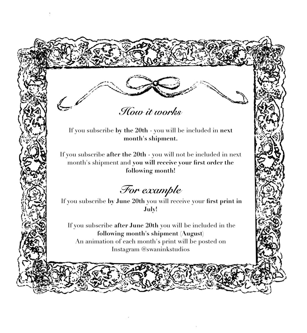 Swan Ink Studio's Monthly Print Club